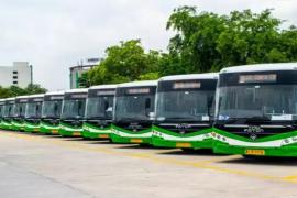 Electronic Bus, Municipal Corporation Mayor Ejaz Dhebar, Raipur Municipal Corporation Transport Limited Royalty Base, Chhattisgarh, Khabargali