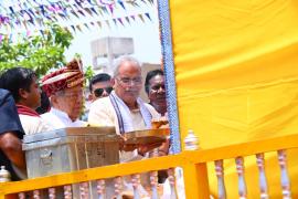 Jagannath Temple located in Gayatri Nagar Raipur, Prabhu Jagannath, Bhaiya Baldau and sister Subhadra, Chherapahra ceremony before Rath Yatra, Governor Shri Vishwabhushan Harichandan and Chief Minister Bhupesh Baghel, Chhattisgarh,khabargali