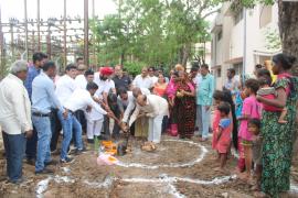 Bhoomipujan of 25 lakh Hummer Clinic building construction work done in Khapra Bhatti, MLA Kuldeep Singh Juneja and Councilor Amitesh Bharatdwaj, Raipur, Chhattisgarh, Khabargali