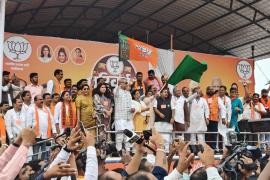 BJP's Parivartan Yatra reached Geedam from Dantewada, road show also, Amit Shah could not come, second yatra from Jashpur on 15th, Nadda will participate, Chhattisgarh, Khabargali