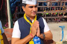 Aam Aadmi Party, Raipur West MLA candidate Nandan Singh sought public blessings by reaching out to the public, due to corruption in the western region, the common man is yearning for security and basic facilities, Nandan Singh, Chhattisgarh, Assembly Elections, Khabargali.