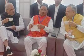 Swearing-in ceremony, former Chief Minister Bhupesh Baghel and former Deputy Chief Minister T S Singhdev, Chhattisgarh, Khabargali