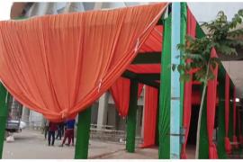 Preparations in the indoor stadium of the capital for the swearing-in of the cabinet of Chhattisgarh Chief Minister Vishnudev Sai, Khabargali