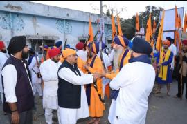 MLA Mishra welcomed Panch Pyaro on Canal Road, MLA Purandar Mishra joined the procession on Guru Gobind Singh Jayanti, Raipur, Chhattisgarh, Khabargali