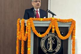 Chief Justice of Chhattisgarh High Court Ramesh Sinha, Chairman of Chhattisgarh State Judicial Academy, Justice Shri Sanjay K.  Aggarwal, Justice Rakesh Mohan Pandey, Judges of Bangladesh, Smt. Sushma Sawant, Director of Chhattisgarh State Judicial Academy, Smt. Garima Sharma, Additional Director Chhattisgarh, Khabargali