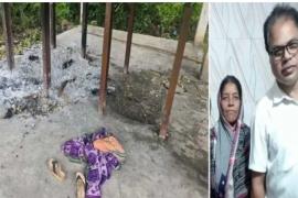 In Chhattisgarh, wife commits sati after husband's death!, In village Chitakakani of Chakradharnagar police station area of ​​Raigarh district, on Sunday, after the funeral of husband Jagdev Gupta, news of wife Gulaapi Gupta committing sati created a stir, Khabargali