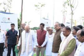 Union Home Minister Amit Shah launched the "People for People" campaign. Planted a Peepal tree under the "Ek Ped Maa Ke Naam" campaign. Inaugurated development works worth Rs. 204.84 crore in Nava Raipur, Chhattisgarh, KhabarGali