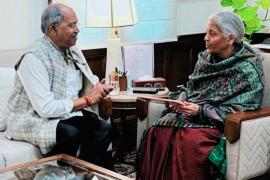 MP Brijmohan Agrawal met Union Finance Minister Smt. Nirmala Sitharaman, Raipur, Chhattisgarh, KhabarGali