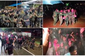 The soldiers celebrated the victory....danced in the pouring rain and shouted slogans of Bharat Mata ki Jai, expressed the joy of killing the main Maoist leader Basav Raju and his companions in this way, Narayanpur, Chhattisgarh, Khabargali
