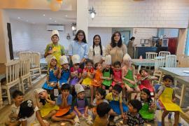 “Little kids made their own waffles in a one day workshop”, Chef Krishna Nathani and Pavitra of Sugarbliss taught 25 little kids how to make waffles, Raipur, Chhattisgarh, KhabarGali