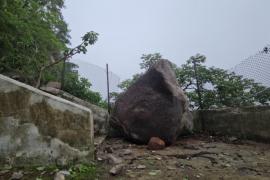 A major incident at Dongargarh Maa Baleshwari temple, a seven feet high rock fell on the stairs cg hindi news cg big news latest news Chhattisgarh news khabargali 