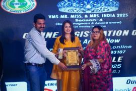 A grand celebration of 'Mr., Miss & Mrs. India 2025' and 'Bharat Gaurav Samman' was organised at Triton Hotel, Bollywood actress Mahima Chaudhary, Founder of VM Management & Securitas Jitendra Singh Chaudhary and Kavita Singh as chief guests, Raipur, Chhattisgarh, Khabargali