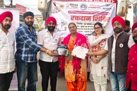 State Minority Commission successfully organised a massive blood donation and health camp on the 350th martyrdom anniversary of Shri Guru Teg Bahadur Ji, Bilasa Blood Centre, Chhattisgarh Sikh Council and Gurudwara Guru Nanak Nagar group Sadh Sangat, Amarjeet Singh Chhabra, Raipur, Chhattisgarh, Khabargali