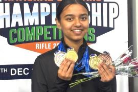 Pranju Somani, a daughter of Chhattisgarh, made history by winning 4 medals at the National Shooting Championship, breaking a 25-year drought and setting a national record in shooting.  The 68th National Shooting Championship was held in Bhopal, Madhya Pradesh.  She trains at the Top Gun Academy located at Subhash Stadium in Raipur, under coach Gopal Dubey, Khabargali