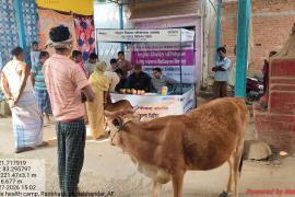 Adani Foundation's comprehensive initiative for livestock development in the Pusaur region, including treatment of 2,062 animals, deworming of 2,820, and training of 334 farmers; emphasis on breed improvement and fodder enrichment, Chhattisgarh, Khabargali