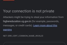 Higher Education Department website temporarily down; SSL certificate work underway raipur chhattigarh hindi news khabargali 