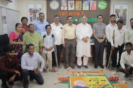 Service Resolution Campaign, Narendra Modi, Chhattisgarh Disabled Finance and Development Corporation Chairman Lokesh Kavadiya, Disabled, Raipur, Chhattisgarh, Rangoli, Public Service, Khabargali