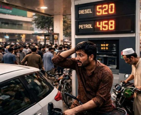 A fuel bomb has fallen in Pakistan... Petrol prices have risen by 55% in one stroke, surpassing 458 rupees and diesel 520 rupees. Islamabad, Khabargali