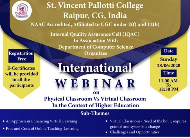 st pallotti college ,raipur, webinar, khabargali