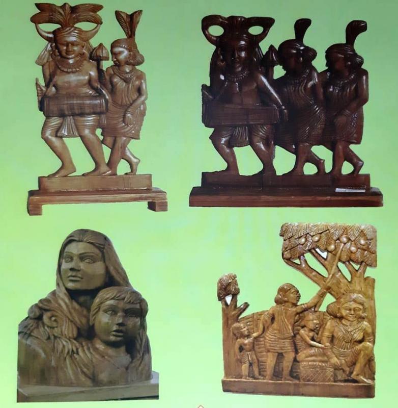 Raipur, Chhattisgarh, Khabargali, Chhattisgarh Handicrafts Development Board, Integrated Design and Technical Development Project, Village Industries Minister Guru Rudrakumar, Abuzhmadia, Moriya, Halba and Gond tribe community, wood art,