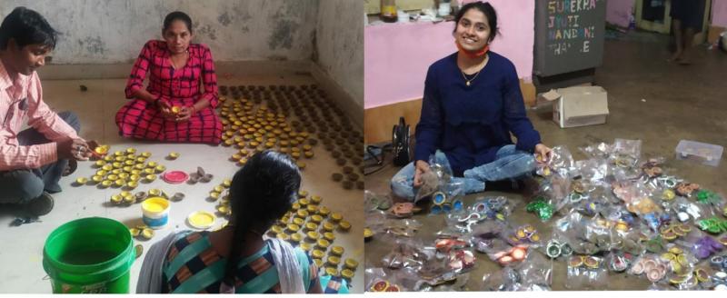 Priyanka Bissa, daughter of Navyug Divyang Group, Chhattisgarh, of organic dung, sculptor Rakesh Pujari, Girija Jalachhatri, Raipur, Chhattisgarh, Khabargali