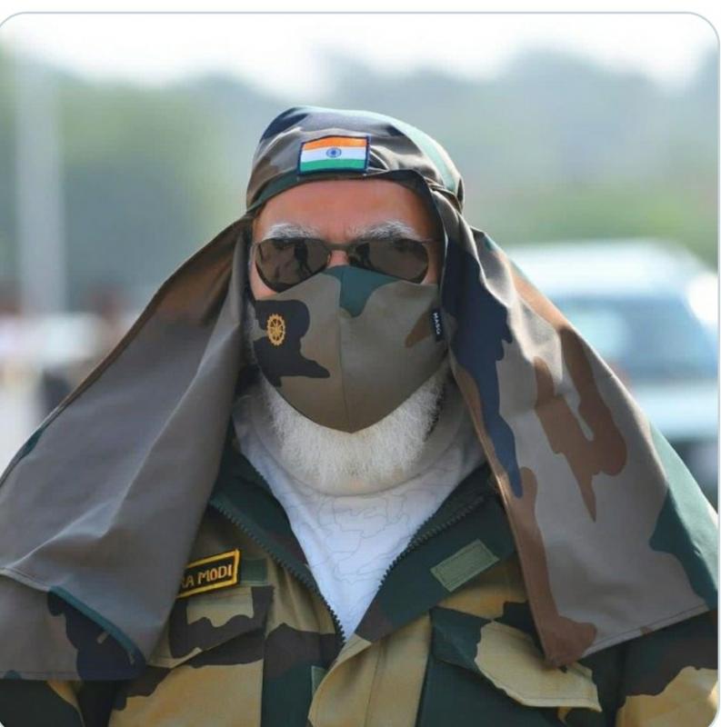 Congress MLA and Parliamentary Secretary Vikas Upadhyay, Prime Minister Narendra Modi, Army dress, uniform, khabargali