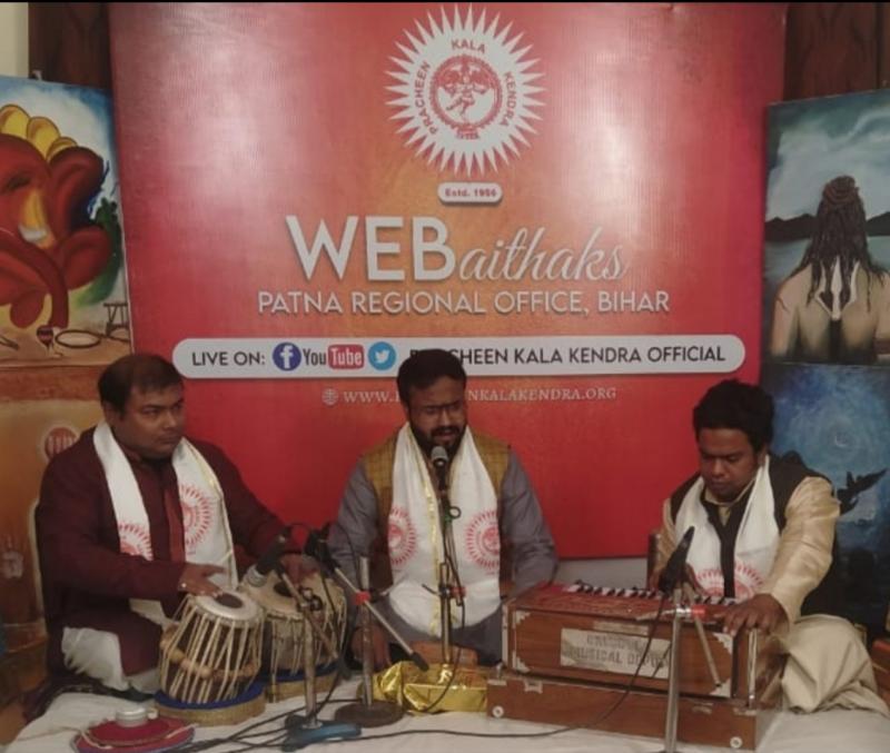 Center for Ancient Arts, Chandigarh, Online Web Meeting Ceremony, 28th Episode, Classical Music Program, Patna, Anudeep Dey, Tabla, Shantanu Roy, Harmonium, Sangat, Mohit Mayank, Shilpa Mitra, Khabargali