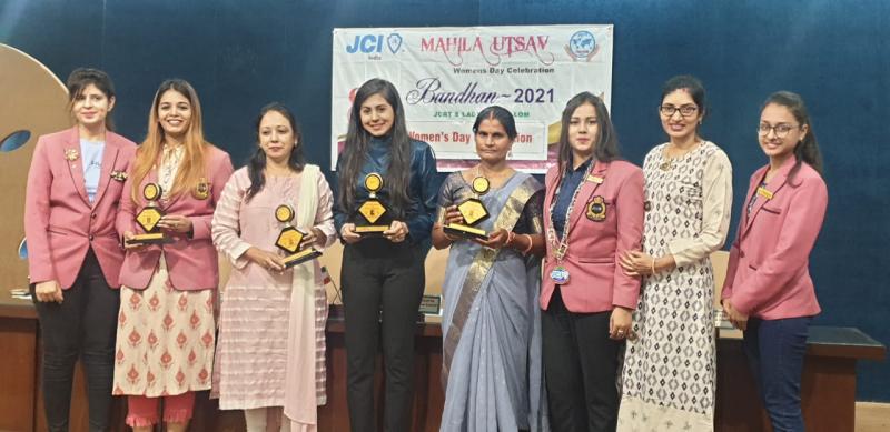 International Women's Day, JCI Raipur Vama Capital, Manjari Jain, Sheetal Upadhyay, Palak Nacharani, Prem Bai Sahu, Neha Yadav, Neelima Srivastava, Chapter Incharge of Vama, Jessie Rupali Dubey, President Aastha Gupta, Secretary Sadaf Khan, Leena Vadher, Jaya Arora, Aanchal Panjwani, Madhuri Das, Mala Sachan, Khabargali