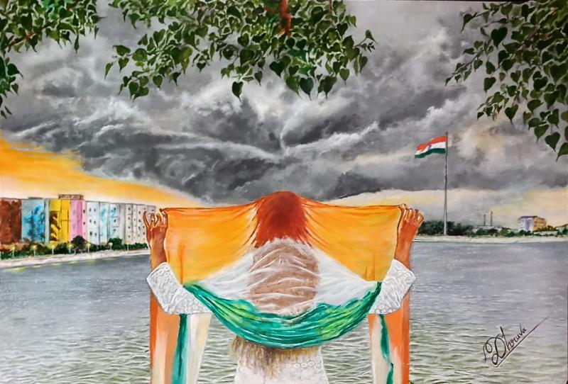 Artistic Vibes, Patriotism, Painting, Exhibition, Culture Department Art Gallery, Vivek Acharya, Swayamsiddha, Director, Dr. Sonali Chakraborty, Shivaji School, Principal Nafisa Rangwala, Pratap Parakh, Dr. Mukesh Shah, Ranulalji Lunia, Tripti Lunia, Shalu Lunia, Raipur, Chhattisgarh, Khabargali