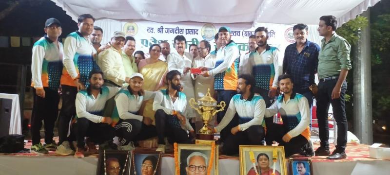 Smriti of Late Shri Jagdish Prasad Shrivastava Babuji, team of Rajnandgaon Chitraansh, became the winner of State Level Kayastha Premier Cricket League Season 5, Sanjay Shrivastava, Pramod Khare, Yogesh Sinha, Man of the Series Rishabh Sinha, Raipur, Khabargali