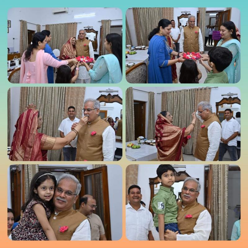 Khabargali Exclusive, interesting picture, Chief Minister Bhupesh Baghel turns 61, birthday celebrated like this, CM House, Chhattisgarh, Raipur