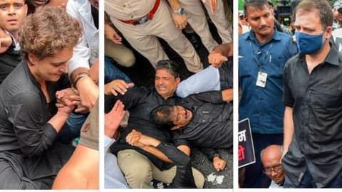 Nationwide agitation against inflation and unemployment, Congress's ruckus on the road, Rahul Gandhi, Priyanka, BJP detained, Khabargali