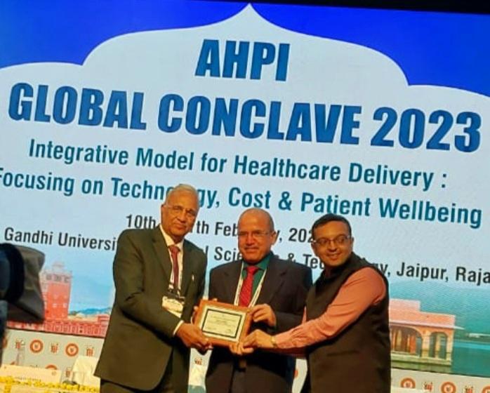 Association of Healthcare Providers India, AHPI, Jaipur, Global Conclave, Chhattisgarh, Best Chapter Award, Dr. Giridhar Gyani, Dr. Rakesh Gupta, Khabargali