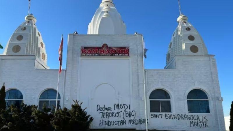 Canada, Ram Mandir, anti-national slogans written on walls, Gauri-Shankar Mandir in Toronto, Brampton, Ram Mandir in Mississauga, Khalistani extremists, BAPS Swaminarayan Mandir, khabargali