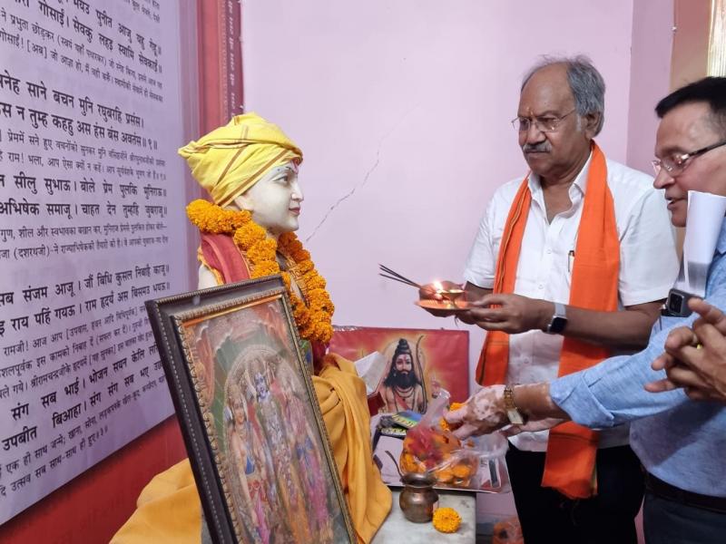 Inauguration and foundation stone laying ceremony of Saryuparin Brahmin Samaj, former minister and MLA Brijmohan Agarwal, Dr. Suresh Shukla, Premshankar Tiwari, Dayashankar Tiwari, Shubham Dubey, Surendra Tiwari, Naveen Dubey, Rajesh Sharma, Shailesh Sharma, Seema Pandey, Kiran Tiwari, Arpana Tiwari ,Mamta Sharma,Sushma Shukla, Raipur, Chhattisgarh, Khabargali
