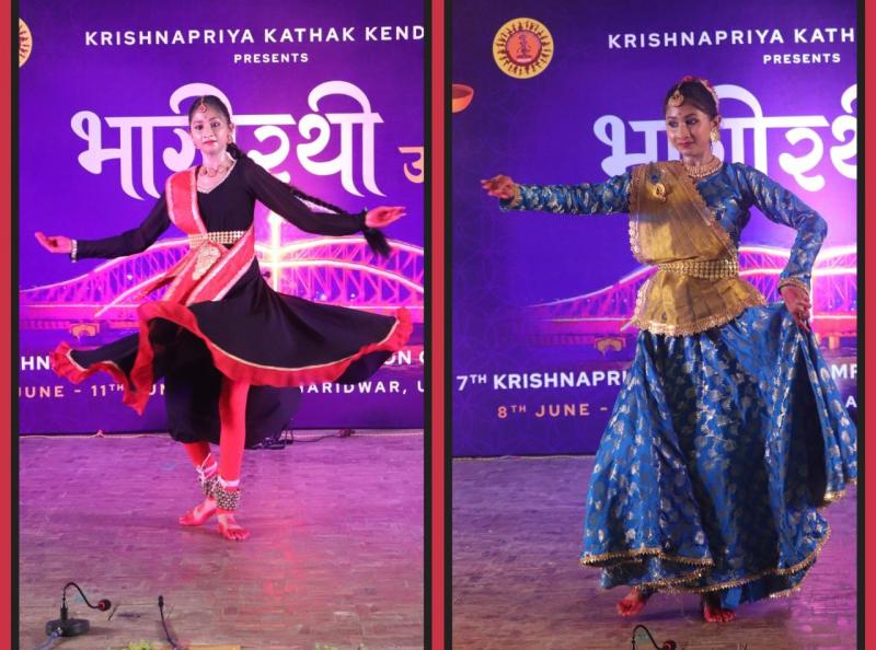 National Krishnapriya Festival and Music and Dance Competition Bhagirathi Utsav, Haridwar, Shiv Panchakshar, Guru Krishnamohan Maharaj, elder son of Late Pandit Birju Maharaj, Sharvi Kesharwani, Uditman Samman, Raga Hansdhvani, Kathak Guru Toshi Gupta, Ritesh Kesharwani, Tarun Sharma, Mona Modern School , Sarangarh, Chhattisgarh, Khabargali