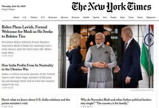 Prime Minister Narendra Modi, India, US visit, Washington DC, US President Joe Biden, White House, Washington Post, New York Times, CNN, US Media, Khabargali
