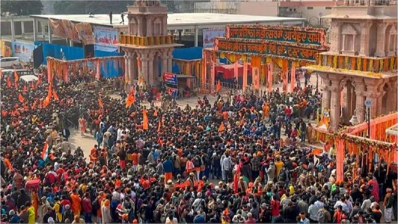 5 lakh devotees visited Ramlala, flood of devotees gathered in Ramnagar, newly built temple of Ramlala, Ayodhya, Khabargali