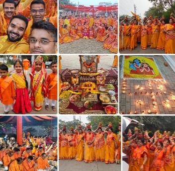 Avni Green Society of the capital becomes Rammay After the musical Sundar Kand recitation, Kalash Yatra was taken out, Bhajan evening was also organised, Mova, Raipur, Chhattisgarh, Khabargali.