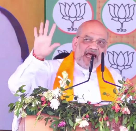 Bhupesh government kept promoting Naxalism, Sai government killed 50 Naxalites in just four months, Union Home Minister Amit Shah addressing the election rally at Katghora Mela Ground, Chhattisgarh, Khabargali