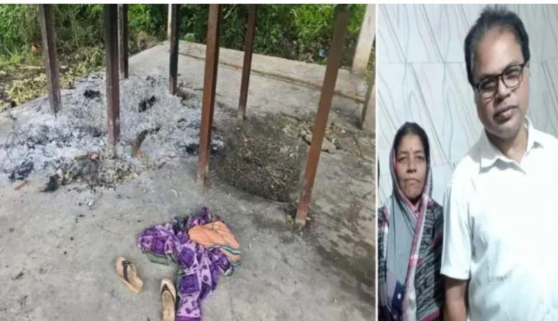 In Chhattisgarh, wife commits sati after husband's death!, In village Chitakakani of Chakradharnagar police station area of ​​Raigarh district, on Sunday, after the funeral of husband Jagdev Gupta, news of wife Gulaapi Gupta committing sati created a stir, Khabargali