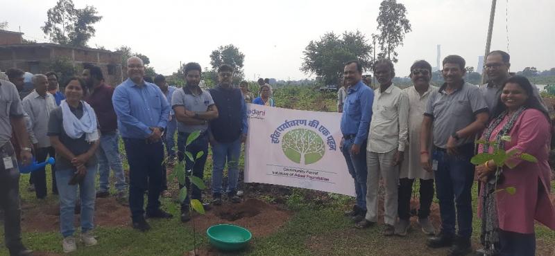 Adani Foundation's community afforestation campaign on the theme "One tree in the name of mother", Chhattisgarh, Khabargali