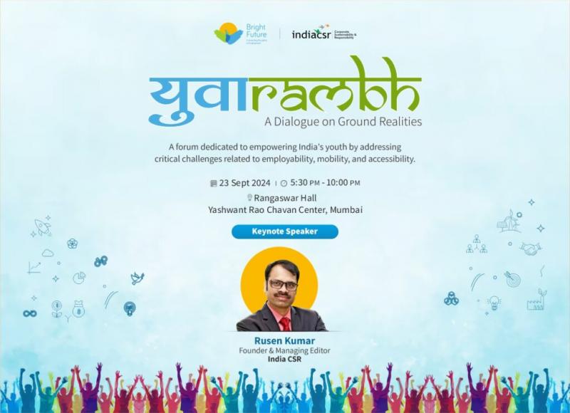 Rusen Kumar will be the keynote speaker at Yuvaarambh Samvad Mumbai, discussions will be held on empowering youth through collaboration and innovation, India CSR founder, social thinker and writer Rusen Kumar, Chhattisgarh, Khabargali
