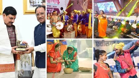 The audience was mesmerized by the wonderful presentation of cultural programs during Chhattisgarh Rajyotsav, including Teeja-Pora, Hareli, Gauri-Gaura Puja, as well as the wonderful presentation of Suva-Karma dance, Raipur, Khabargali