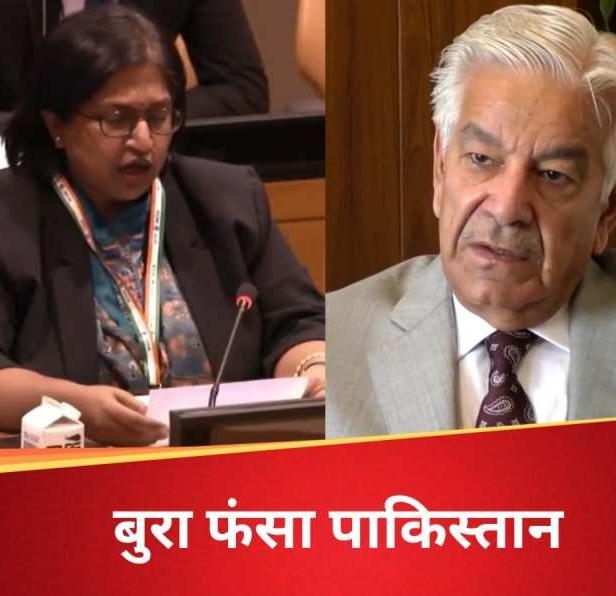 India exposed Pakistan in the United Nations... Pakistan's Defense Minister confessed to harboring terrorists, India's Deputy Permanent Representative Yojana Patel, Pakistan's Defense Minister Khawaja Asif, Khabargali