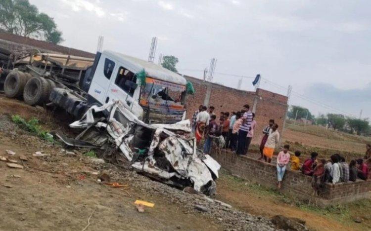 Fierce collision between tanker and car, 9 people of the same family died latest News hindi news big News accident News khabargali 