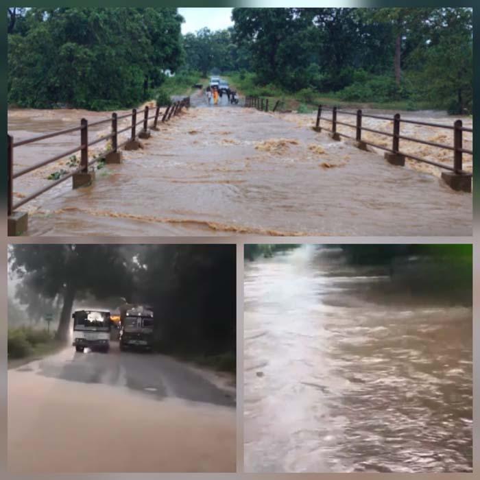 Due to continuous rain, rivers and streams are in spate, National Highway 30 of Sukma and Dantewada is closed since last night, Jagdalpur, Chhattisgarh Khabargali