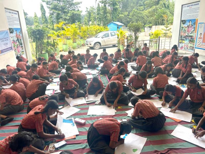 On the occasion of World Ozone Day 2025, Adani Foundation in collaboration with Government High School and Middle School, Village Chakeri, Basan, Parsa, Tara and Adani Vidya Mandir, Salhi organized Essay Writing and Painting Competition on the theme of Ozone Day "Science for Global Action".