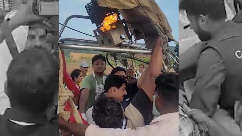 Chief Minister Mohan Yadav's hot air balloon caught fire in Mandsaur, a major accident was averted mp News hindi news big news latest news khabargali 