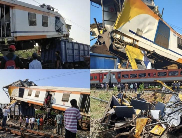 Passenger train runs over goods train in Chhattisgarh, 7 people including loco pilot killed; passengers rescued by cutting bogies with gas cutter; Railways announces compensation, Bilaspur, Khabargali